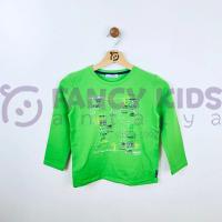 3-14 Yaş Erkek Çocuk Sweat-Shirt Yeşil Renk Goal Baskılı 