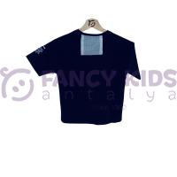 Erkek Çocuk T-Shirt Baskılı Siyah %100 Pamuk 