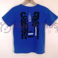 8-14 Yaş Erkek Çocuk Dijital Baskılı Cepli Mavi T-Shirt