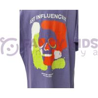 Erkek Çocuk T-Shirt Influencer Baskılı Mor Renkli