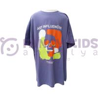 Erkek Çocuk T-Shirt Influencer Baskılı Mor Renkli