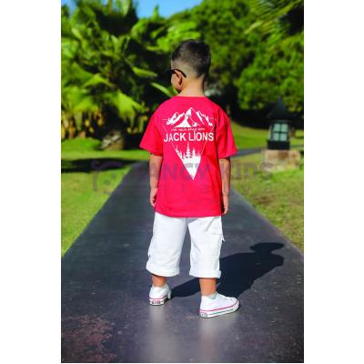 4-14 Yaş Erkek Çocuk Dijital Baskılı Kırmızı T-Shirt