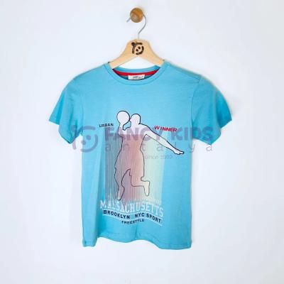 8-14 Yaş Erkek Çocuk Dijital Baskılı Mint T-Shirt