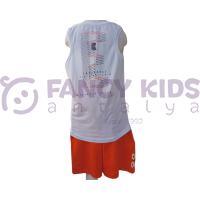 Erkek Çocuk Triathlon Power Baskılı Atlet T-Shirt Fermuarlı Bağcıklı Şort İkili Takım