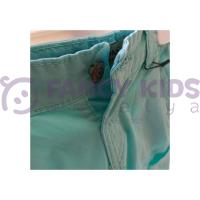 Erkek Çocuk Turkuaz Kargo Cepli Pamuklu Kapri Şort