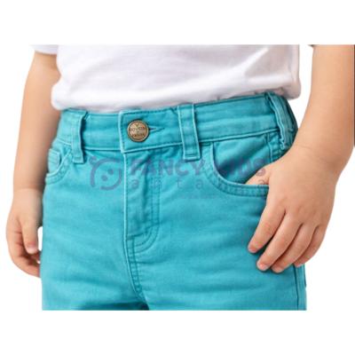 Erkek Çocuk Turkuvaz Mavi Pantolon %100 Pamuk – Ayarlanabilir Bel, Dar Paça, Klasik Jean Kesim