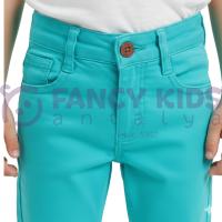 Erkek Çocuk Turkuvaz Mavi Pantolon %100 Pamuk – Ayarlanabilir Bel, Dar Paça, Klasik Jean Kesim