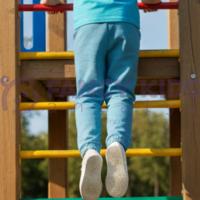 Erkek Çocuk Turkuvaz Mavi Renk Lastikli Paçalı Cepli Eşofman Altı