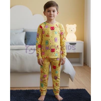 Erkek Çocuk Uzay Tema Desenli Pamuklu Pijama Takımı %95 Pamuk 2’li Set