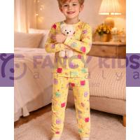 Erkek Çocuk Uzay Tema Desenli Pamuklu Pijama Takımı %95 Pamuk 2’li Set
