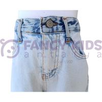 Fancy Kids Antalya Kız Çocuk Jean Pantolon Buz Mavi Denim Çift Renkli Geniş Paçalı