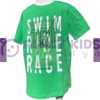 Fancy Kids Erkek Çocuk T-Shirt Triathlon Baskılı Yeşil
