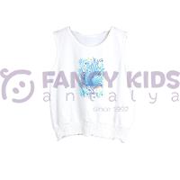 Firuze Baskılı Kız Atlet T-Shirt – Pamuklu, Esnek, Lastikli Bel Tasarım