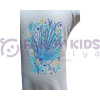 Firuze Baskılı Kız Atlet T-Shirt – Pamuklu, Esnek, Lastikli Bel Tasarım