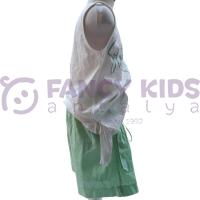 Kız Çocuk Askılı Bluz Şort İkili Takım – Yeşil Yazı Baskılı, Pullu Detaylı, %100 Pamuk Şortlu Kombin