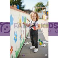 Kız Çocuk Ayıcıklı Salopet Kot Mom Jeans %100 Pamuk Ayarlanabilir Askılı