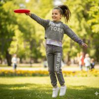 Kız Çocuk Baskılı Kapüşonlu Gri Crop Eşofman Takımı – Pamuklu ve Rahat Model
