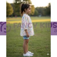 Kız Çocuk Çok Renkli Baskılı Bluz