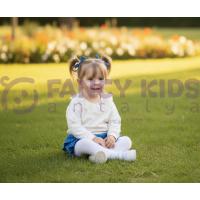 Kız Çocuk Dantelli Yaka Ekru Sweat & Kareli Şort Etek İkili Takım