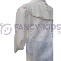 Kız Çocuk Dantelli Yaka Uzun Kollu Pamuklu Bluz – Orijinal Desenli