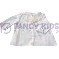 Kız Çocuk Dantelli Yaka Uzun Kollu Pamuklu Bluz – Orijinal Desenli