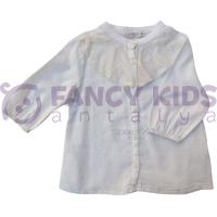 Kız Çocuk Dantelli Yaka Uzun Kollu Pamuklu Bluz – Orijinal Desenli