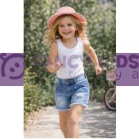 Kız Çocuk Denim Yırtık Kot Şort Lacivert