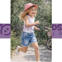 Kız Çocuk Denim Yırtık Kot Şort Lacivert