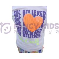 Kız Çocuk Desenli Kolsuz Lila T-Shirt Ebru Desenli Tayt İkili Takım
