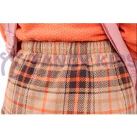 Kız Çocuk Ekose İskoç Desenli Etek-Şort Midi Boy Lastikli Bel Rahat Kalıp