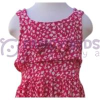 Kız Çocuk Elbise Çiçekli Baskılı Pembe