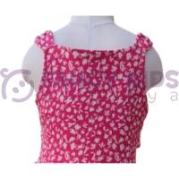 Kız Çocuk Elbise Çiçekli Baskılı Pembe