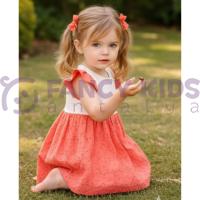 Kız Çocuk Gipürlü Kurdeleli Pamuklu Elbise – Astarlı Nakışlı Elbise