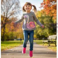 Kız Çocuk Gri Kuğu Desenli Pullu Sweatshirt – Yumuşak Mevsimlik Rahat Kalıp