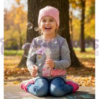 Kız Çocuk Gri Kuğu Desenli Pullu Sweatshirt – Yumuşak Mevsimlik Rahat Kalıp