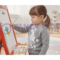 Kız Çocuk Gri Unicorn Baskılı Pullu Nakış İşlemeli Sweatshirt