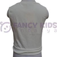 Kız Çocuk Grow Baskılı Ekru Turuncu Crop Atlet T-Shirt – Pamuklu Yumuşak Kumaş