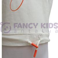 Kız Çocuk Grow Baskılı Ekru Turuncu Crop Atlet T-Shirt – Pamuklu Yumuşak Kumaş