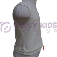 Kız Çocuk Grow Baskılı Ekru Turuncu Crop Atlet T-Shirt – Pamuklu Yumuşak Kumaş