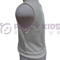 Kız Çocuk Grow Baskılı Ekru Turuncu Crop Atlet T-Shirt – Pamuklu Yumuşak Kumaş