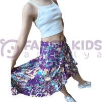 Kız Çocuk İkili Takım – Askılı Crop T-Shirt & Uzun Etek
