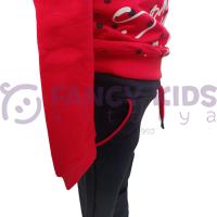 Kız Çocuk İkili Takım – Baskılı Kırmızı Siyah Sweatshirt ve Esnek Tayt | %100 Pamuk Şardonlu Kumaş