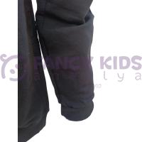 Kız Çocuk İkili Takım – Baskılı Kırmızı Siyah Sweatshirt ve Esnek Tayt | %100 Pamuk Şardonlu Kumaş