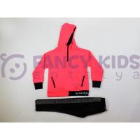 3-14 Yaş Kız Çocuk İkili Takım Neon Pembe Siyah