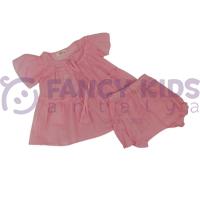 Kız Çocuk İkili Takım Bebe Model Pötikareli Pembe 6-36 Ay
