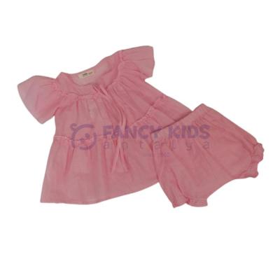 Kız Çocuk İkili Takım Bebe Model Pötikareli Pembe