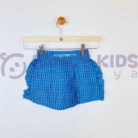 5-8 Yaş Kız Çocuk İkili Takım Dantelli Yaka Sweat - Kareli Şort Etek 