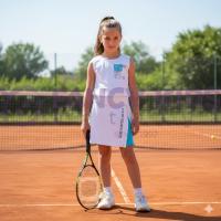 Kız Çocuk İkili Takım Tenis Kıyafeti Seti Beyaz-Mavi