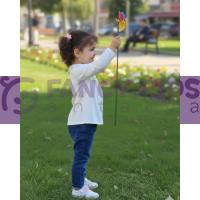 Kız Çocuk İşlemeli Bebe Yaka Bluz Krem Renkli