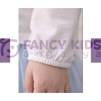 Kız Çocuk İşlemeli Bebe Yaka Bluz Krem Renkli